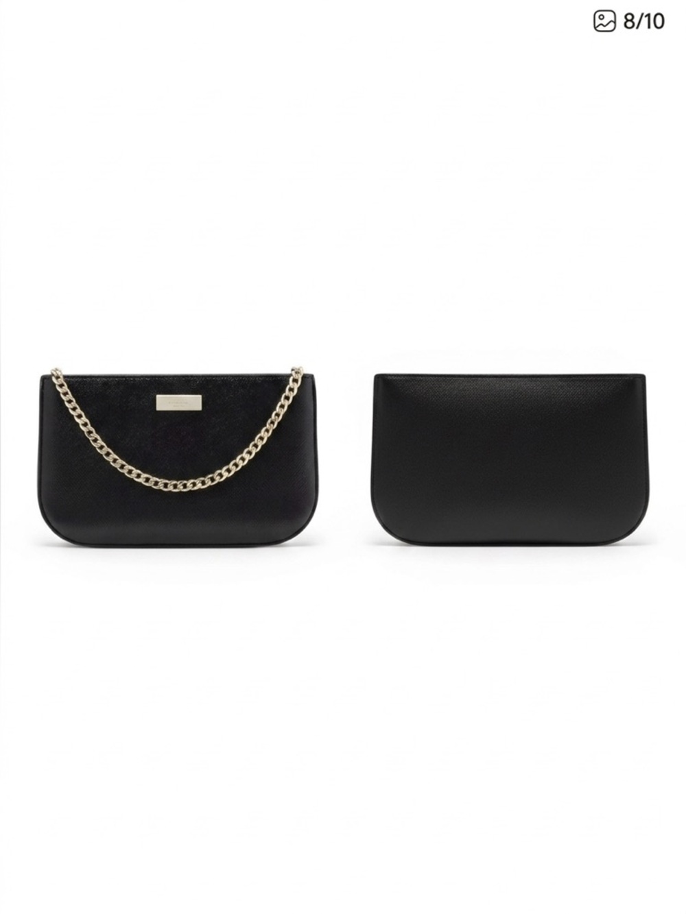 Kate Spade Kenzie Lilly Black Pochette Saffiano PVC Removable Strap